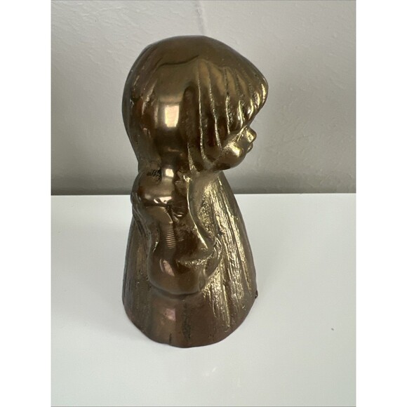 Vintage Brass Angel Bell Figurine, Working Bell - Picture 3 of 7